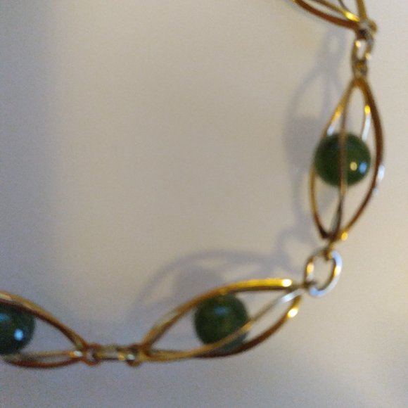 Vintage dark green jade bracelet - Picture 2 of 4